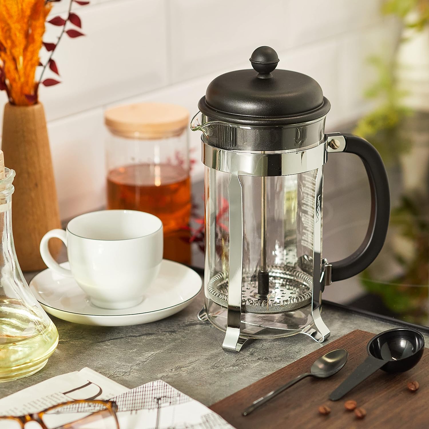 Cafetera Bodum Cafetera Negra y Plateada 3 Pocillos BeatifulHome