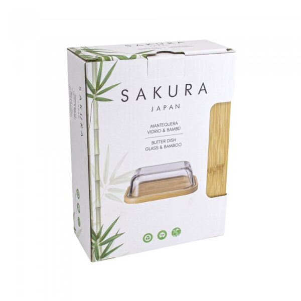 Mantequera Bambu con Tapa de Vidrio Sakura - Image 3