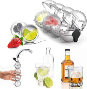 Molde Para Hielo Esferas Whisky Cubetera Con Pico Silicona