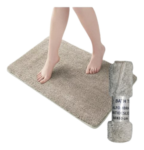 Alfombra Shaggy Antideslizante Beige Oscuro 60 cm X 40 cm Ba?o