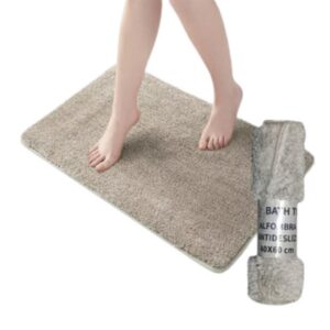 Alfombra Shaggy Antideslizante Beige Oscuro 60 cm X 40 cm Baño