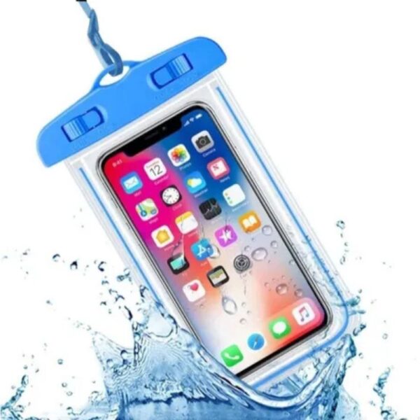 Funda Hermetica Sumergible para Celular 21 cm x 10.5 cm Celeste