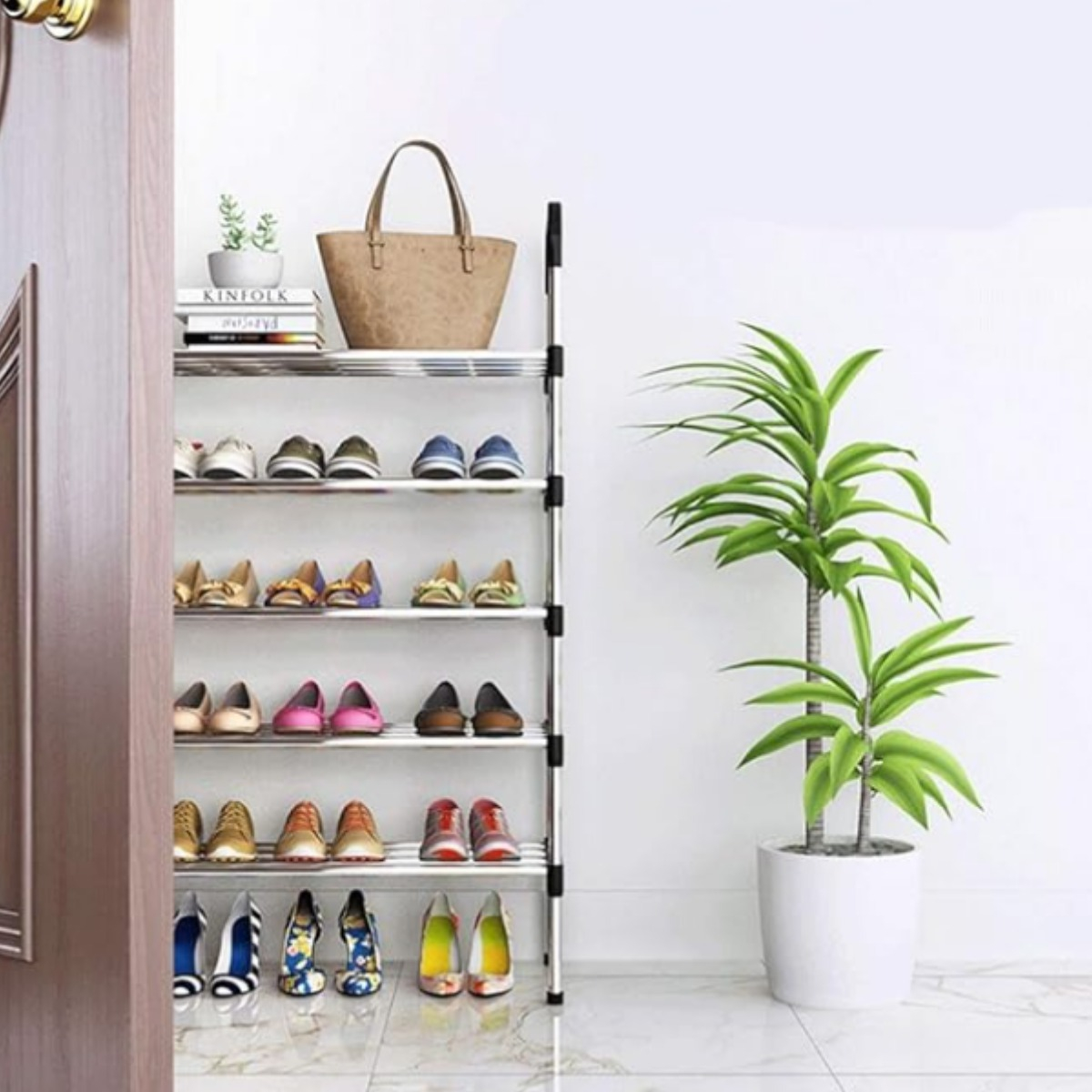 Zapatero Organizador de Zapatos Metalico 8 Estantes 74cm x 26c x 148cm - Image 2