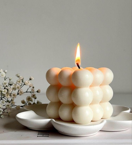 Vela Velon Aromatico de Soja Cubo Burbujas Aroma Jazmin