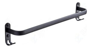 Toallero de Pared Metalico con Ganchos Baño Negro 40 cm