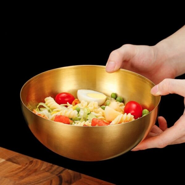 Bowl Ensaladera de Acero Dorado 20 cm - Image 2