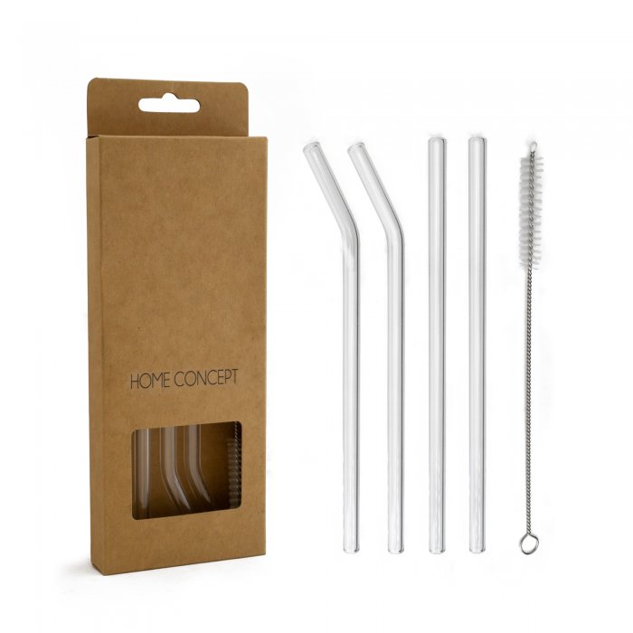 Set x4 Sorbetes de Vidrio Transparente + Limpiador Home Concept