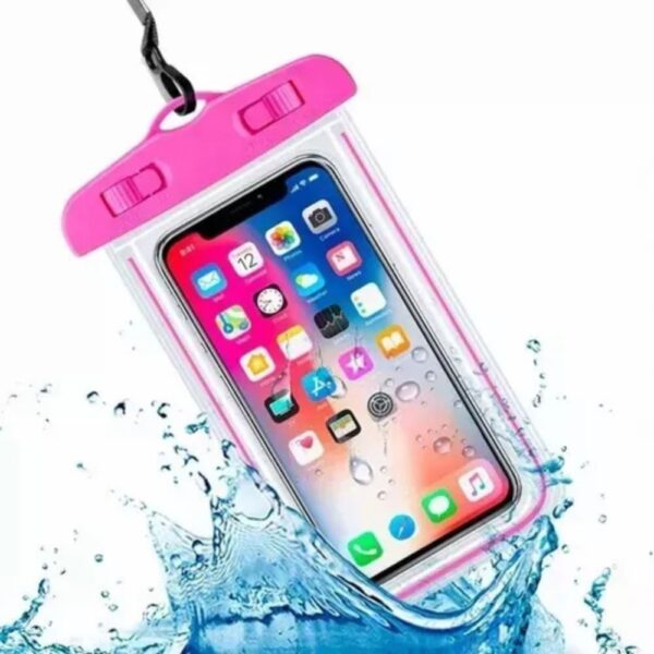 Funda Hermetica Sumergible para Celular 21 cm x 10.5 cm Rosa