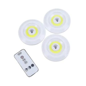 Set de 3 Luces LED Inalambricas Autoadhesivas a Pila AAA + Control Remoto