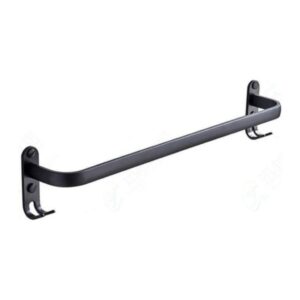 Toallero de Pared Metalico con Ganchos Baño Negro 60 cm