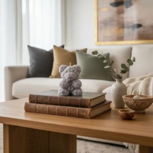 Vela Velon Aromatico de Cera de Soja Osito Violeta Aroma Verbena y Lavanda