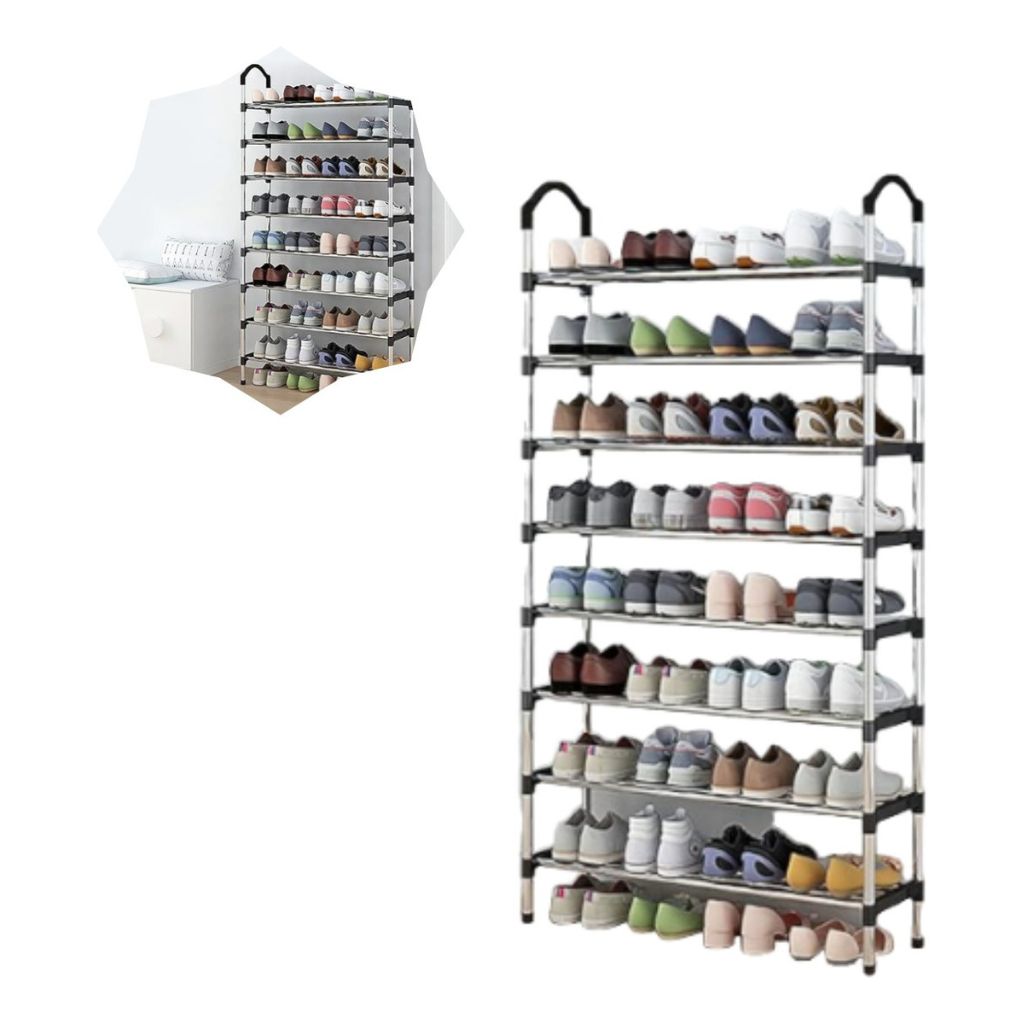 Zapatero Organizador de Zapatos Metalico 8 Estantes 74cm x 26c x 148cm