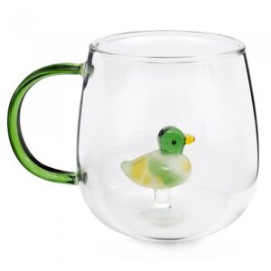 Taza de Vidrio 350 mL 3D Pato