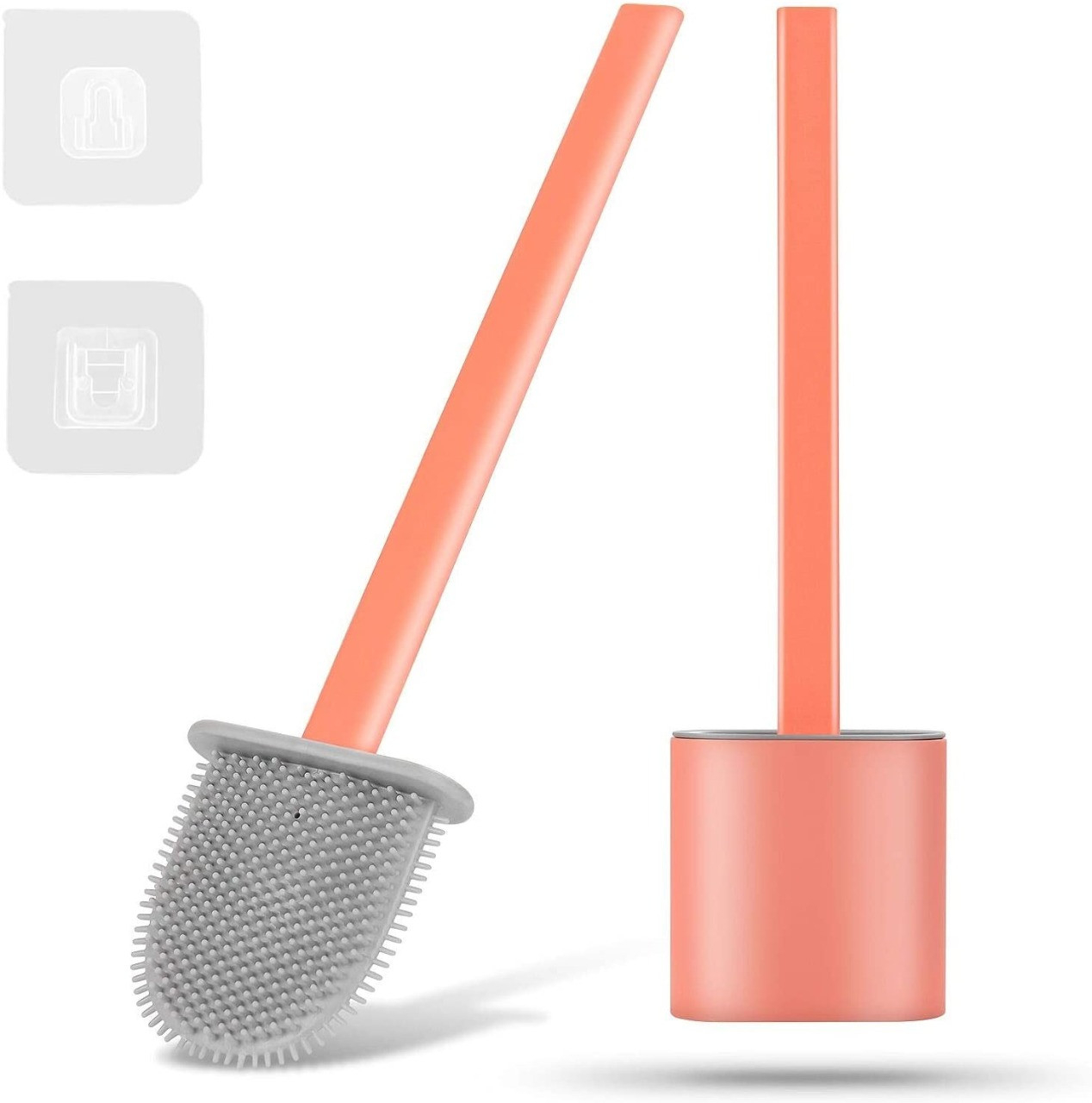 Escobilla De Baño Cepillo Punta Flexible Silicona Rosa