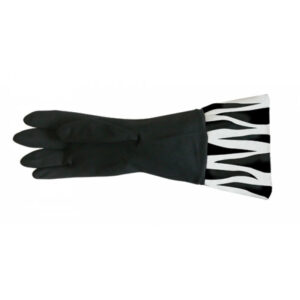 Guantes De Latex Largos Con Tela Protectora Lona Negro Zebra
