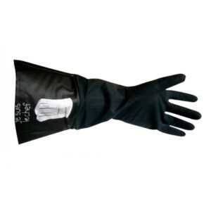 Guantes De Latex Largos Con Tela Protectora Lona Negro Chef