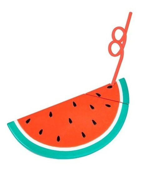 Vaso Sandia 700 mL PVC con Tapa y Sorbete
