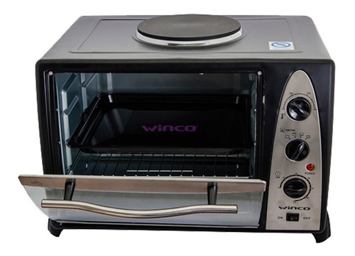 Horno de Mesa Electrico con Anafe Winco W636 36 L Negro