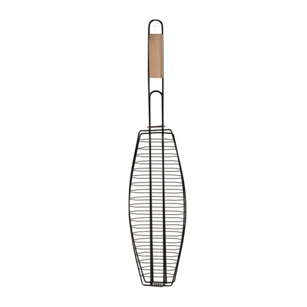Parrilla Sandwichera Rejilla para Carne Pescados Verduras Metal Ovalada