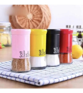 Salero Especiero de Vidrio y Metal Color Surtido