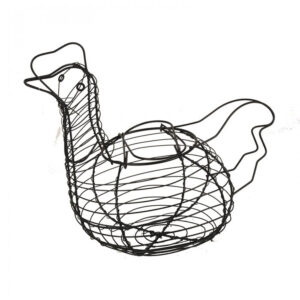 Huevera Gallina Porta Huevos Alambre Negro