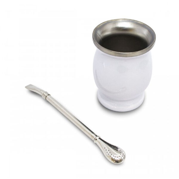 Mate Térmico De Acero Inoxidable Con Bombilla Blanco - Image 2