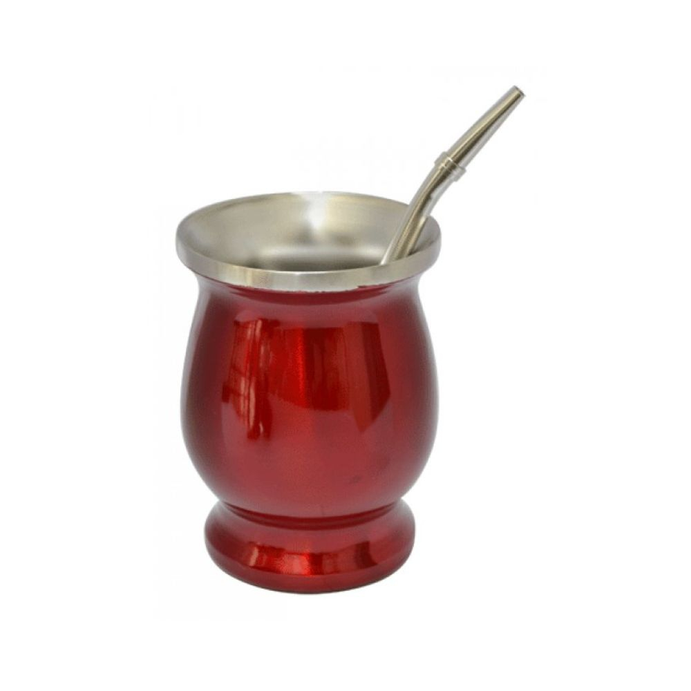 Mate Térmico De Acero Inoxidable Con Bombilla Rojo