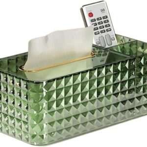 Caja de Pañuelos con Soporte Organizador Tisue Cristal Diamond PVC Verde