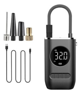 Mini Compresor de Aire Portatil Inflador Neumatico Pelota con Linterna