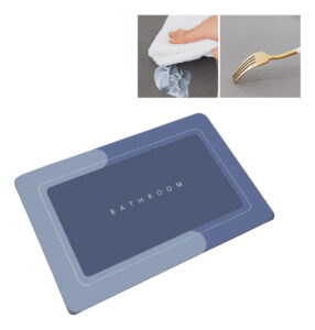 Alfombra de Baño Rectangular Antideslizante Bathroom Azul