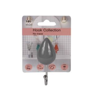 Ganchos Sopapa Forma Gota x2 Gris