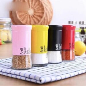 Salero Especiero de Vidrio y Metal Color Surtido