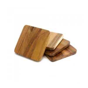 Set x4 Posa Vaso Madera Acacia