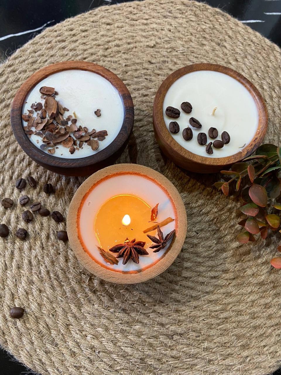 Velas Artesanales Aromaticas De Hierbas Con Propiedades En Cuenco