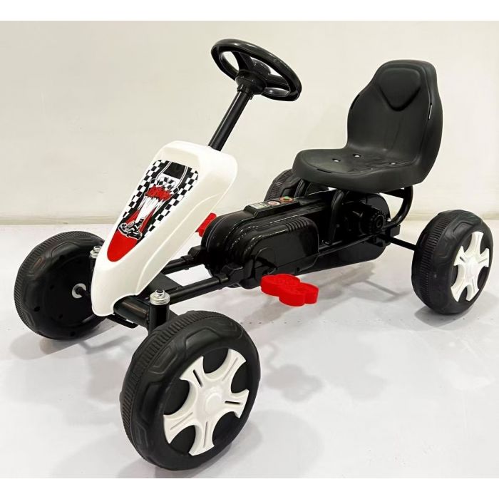 Auto Infantil Karting a Pedal 4 Ruedas Desmontable Color Blanco