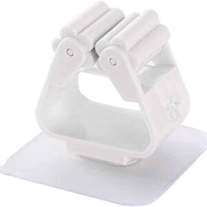 Soporte Organizador Para Pared Con Adhesivo Para Escoba Secador Pala Blanco