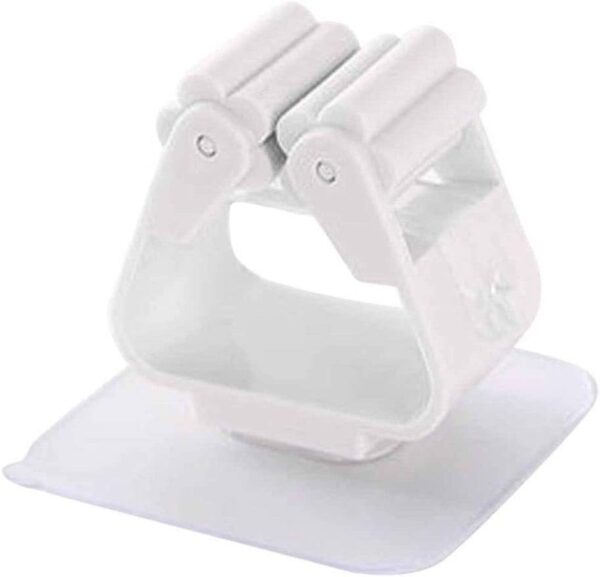 Soporte Organizador Para Pared Con Adhesivo Para Escoba Secador Pala Blanco