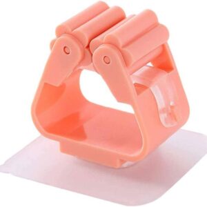 Soporte Organizador Para Pared Con Adhesivo Para Escoba Secador Pala Rosa