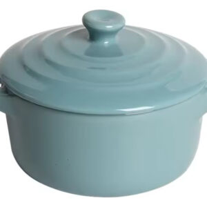 Mini Olla Cazuela con Tapa Ceramica 14 cm Celeste