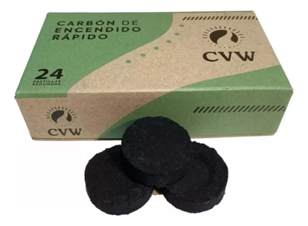 Carbón Para Defumar Sahumar Vegetal Caja X 24