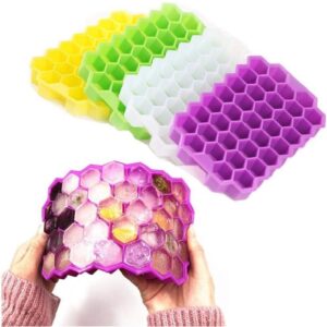 Cubetera Hexagonal Nido Silicona Colores De 37 Cubitos