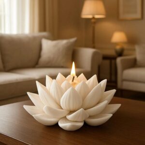 Vela Velon Aromatizado de Cera de Soja Flor De Loto Abierta Natural Aroma Jazmin