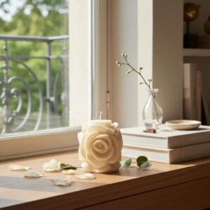 Vela Velon Aromatizado de Cera de Soja Torre de Rosas Natural Aroma Jazmin