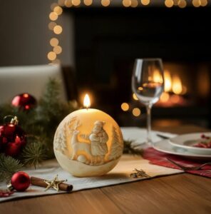 Vela Aromatica Decorativa Cera De Soja Navidad Papa Noel Natural Aroma Vainilla