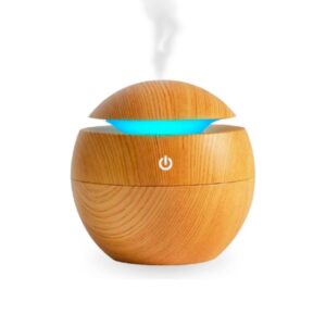 Humidificador Vaporizador Aromatizador Redondo USB Color Madera