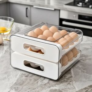 Huevera Soporte Huevos Cajon 32 Huevos Acrilico y PVC