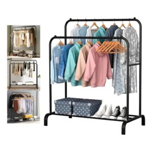 Perchero Organizador Doble Pie Metalico Horizontal 150 cm x 110 cm x 57 cm